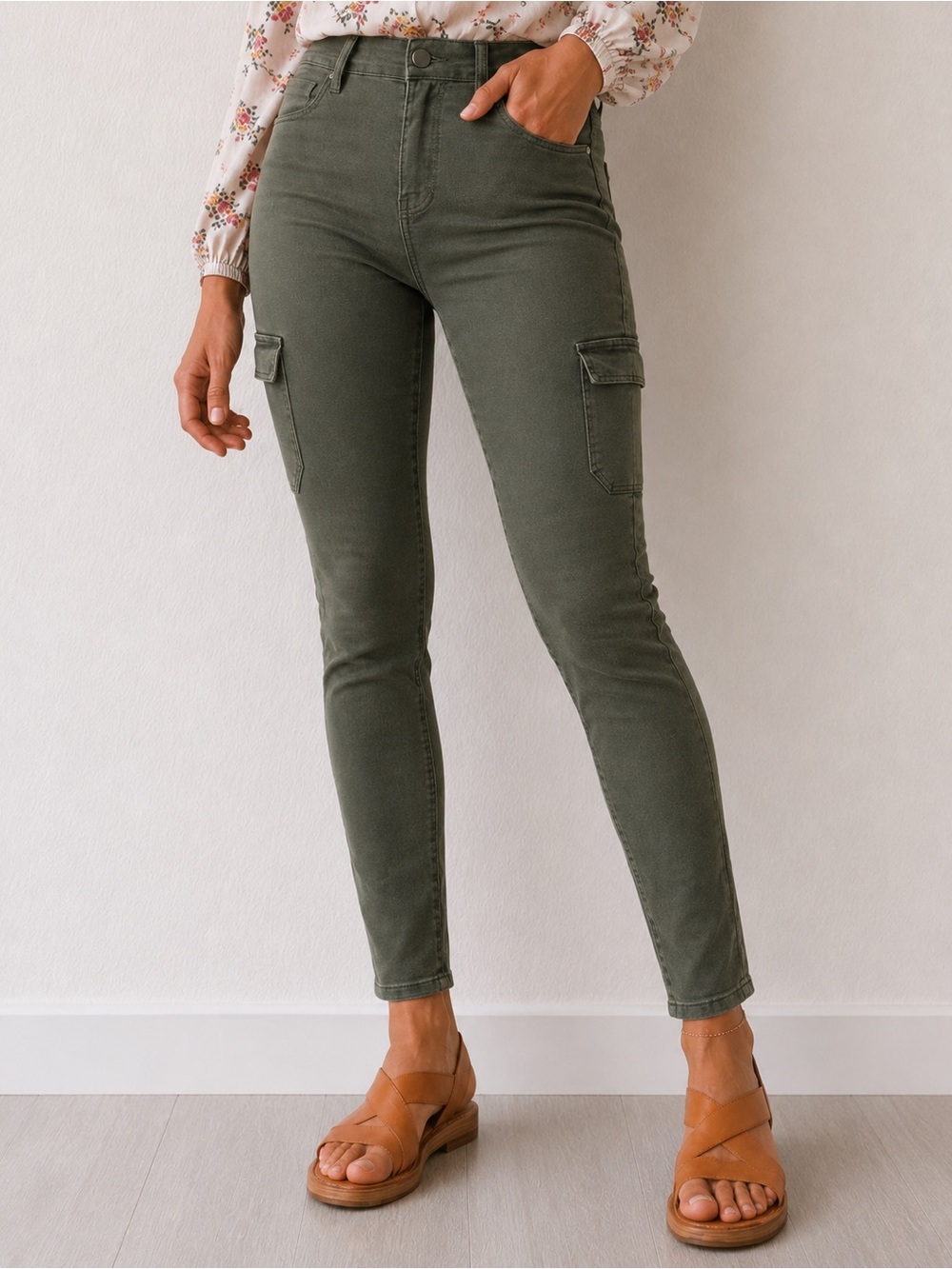 PAIGE Hoxton Cargo Skinny Women’s Jeans 28 Olive Green High Rise